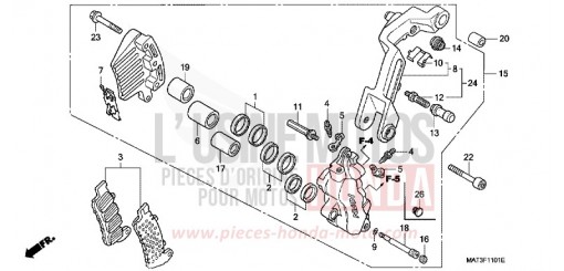 FRONT BRAKE CALIPER (L.) CBR1100XXV de 1997
